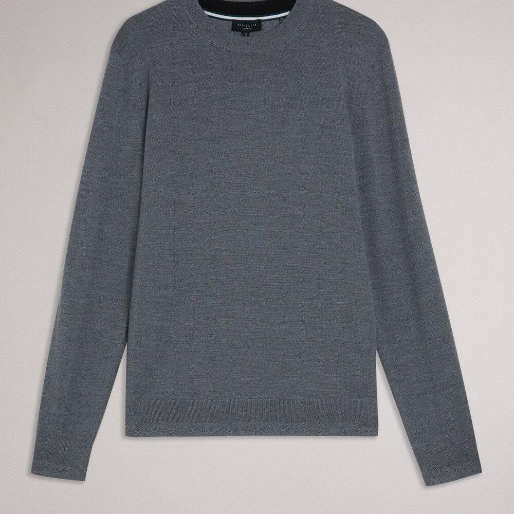 Ted Baker Carnby Men's Charcoal Pullover Crewneck Sweater - Large (4) - NWT